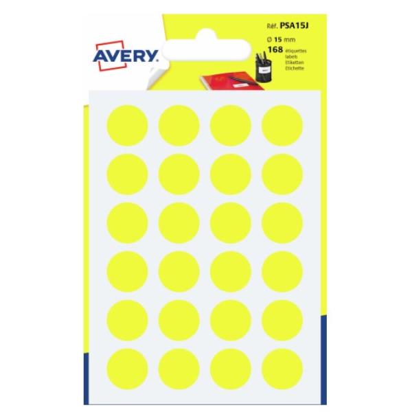 CONSUMABILI AVERY Etichette rotonde gialle - diametro 15