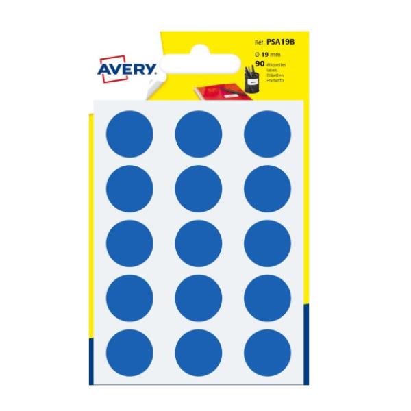 CONSUMABILI AVERY Etichette rotonde blu - diametro 19
