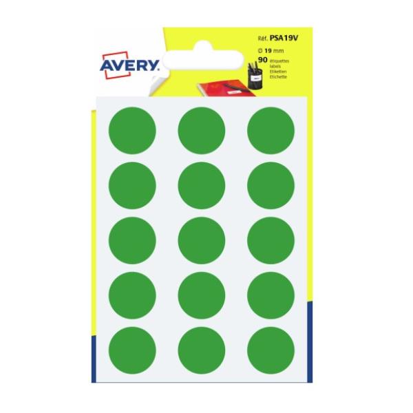 CONSUMABILI AVERY Etichette rotonde verdi - diametro 19