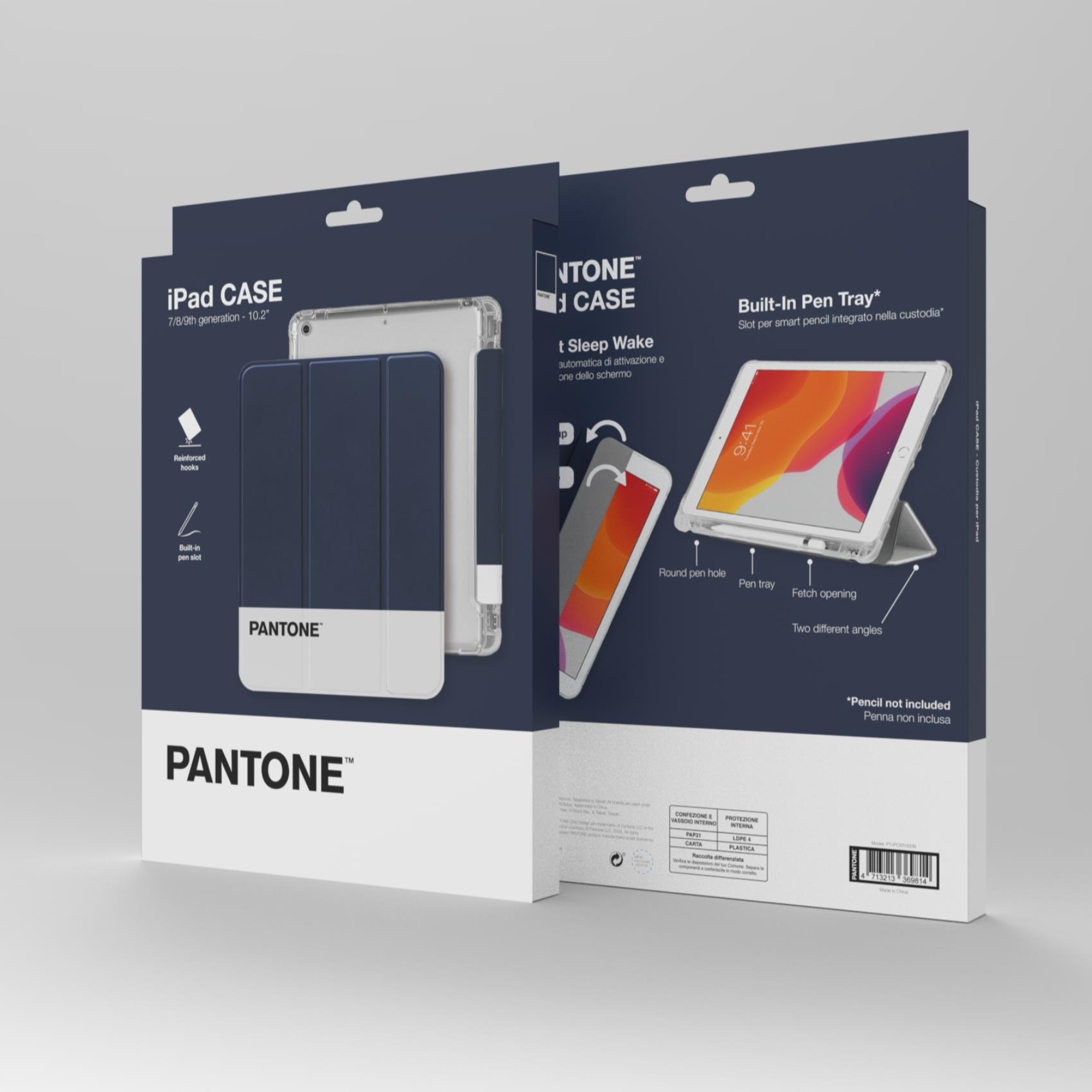 PANTONE - Custodia a libro bicolore blu navy e bianco in TPU compatibile con Apple iPad 10.2" 7/8/9 gen 4