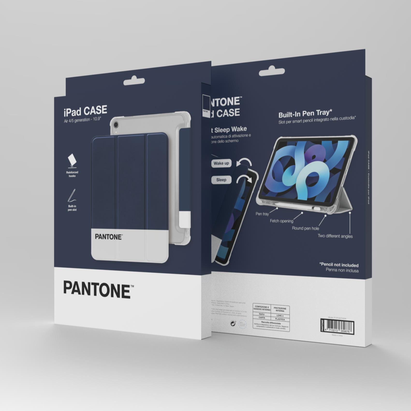 PANTONE - Custodia a libro bicolore blu navy e bianco in TPU compatibile con iPad Air 10.9" 4 gen/ 5* gen 5