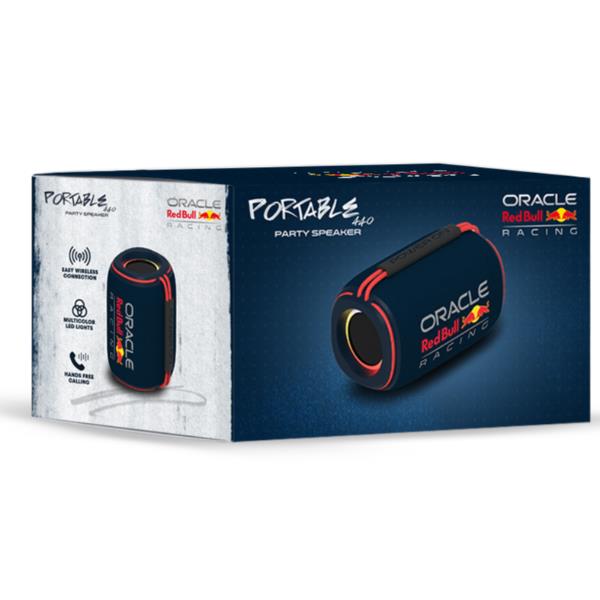 REDBULL - Speaker wireless, potenza audio 16 Watt, porta per memorie, porta USB. porta AUX, potenza RMS 8 Watt, maniglia integrata 3