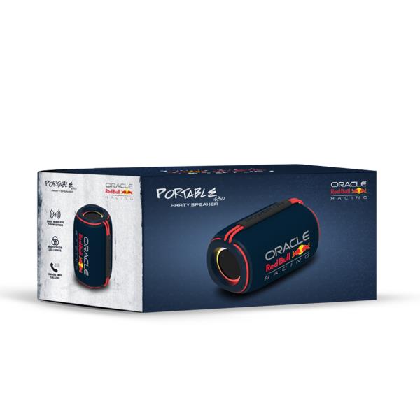REDBULL - Speaker wireless, potenza audio 24 Watt, porta per memorie, porta USB. porta AUX, potenza RMS 12 Watt, maniglia integrata, luci LED multicolore 3