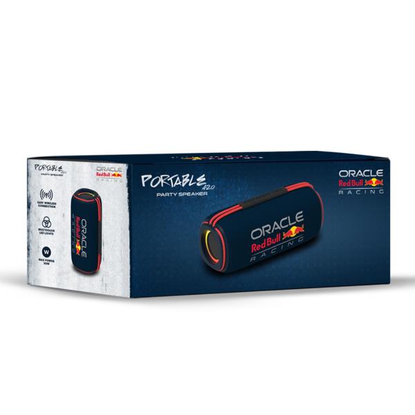 REDBULL - Speaker wireless, potenza audio 30 Watt, porta per memorie, porta USB. porta AUX, potenza RMS 2x12 Watt, maniglia integrata, luci LED multicolore 4