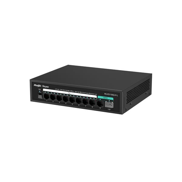 Reyee Switch unmanaged 8xGE PoE+ 1xGE 1xSFP. PoE Budget 120W 4