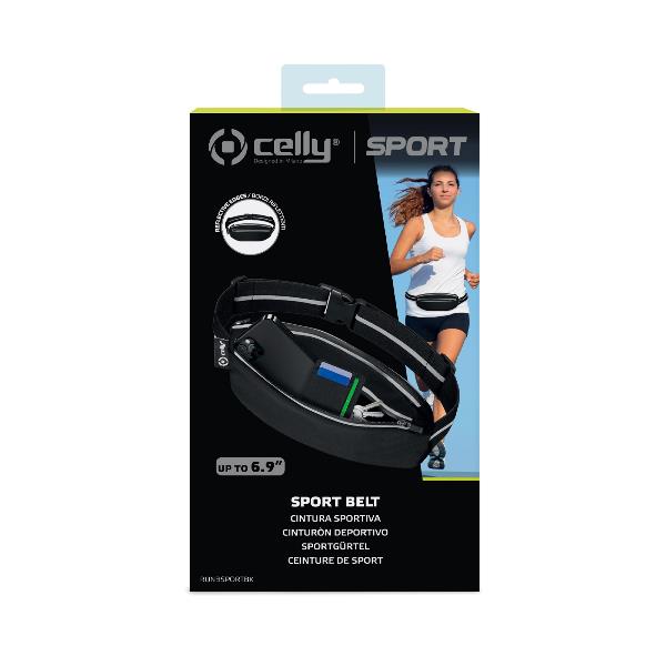 RUNBSPORT - Cintura sportiva regolabile, compatibile con smartphone fino a 6.9" dimensione display, bordi riflettenti, materiale elastico 4
