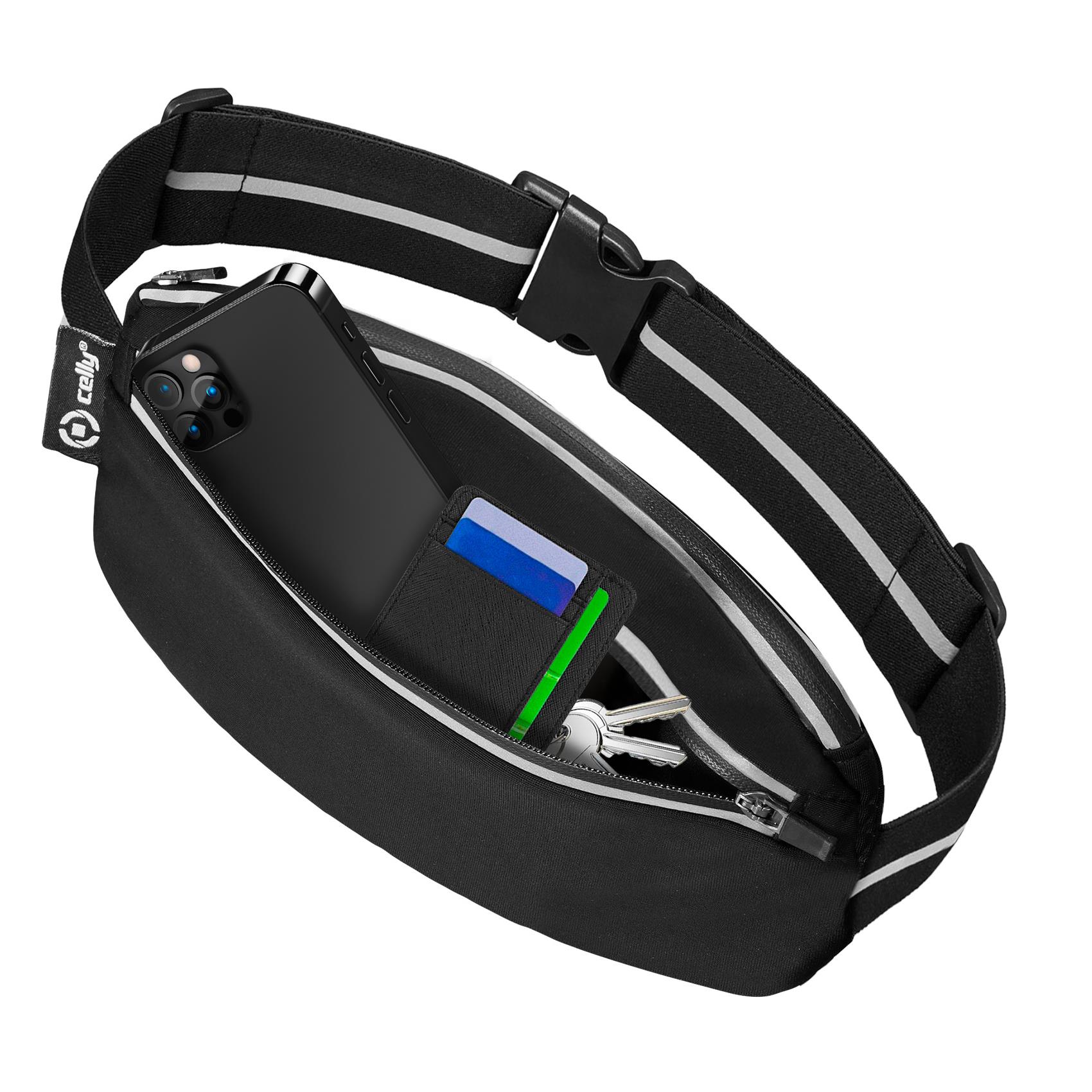 RUNBSPORT - Cintura sportiva regolabile, compatibile con smartphone fino a 6.9" dimensione display, bordi riflettenti, materiale elastico 5