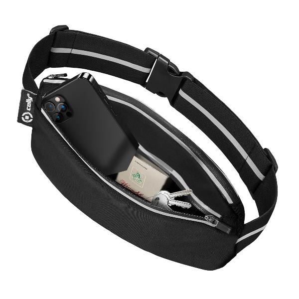 RUNBSPORT - Cintura sportiva regolabile, compatibile con smartphone fino a 6.9" dimensione display, bordi riflettenti, materiale elastico 8
