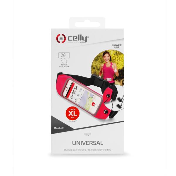 RUNBVIEW - Cintura sportiva regolabile, compatibile con smartphone fino a 4.7" dimensione display, finestra trasparente per utilizzo touch, foro gommato per passaggio auricolari 3