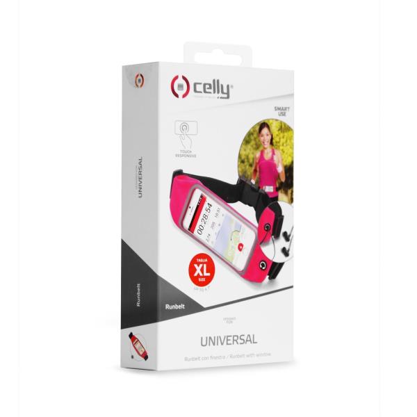 RUNBVIEW - Cintura sportiva regolabile, compatibile con smartphone fino a 4.7" dimensione display, finestra trasparente per utilizzo touch, foro gommato per passaggio auricolari 4