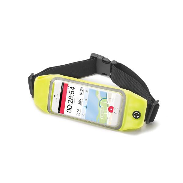 RUNBVIEW - Cintura sportiva regolabile, compatibile con smartphone fino a 4.7" dimensione display, finestra trasparente per utilizzo touch, foro gommato per passaggio auricolari 2