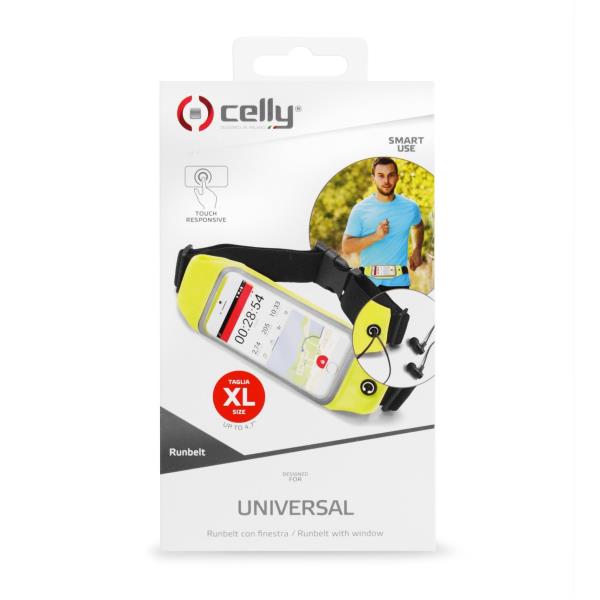 RUNBVIEW - Cintura sportiva regolabile, compatibile con smartphone fino a 4.7" dimensione display, finestra trasparente per utilizzo touch, foro gommato per passaggio auricolari 3