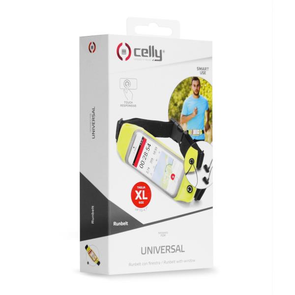RUNBVIEW - Cintura sportiva regolabile, compatibile con smartphone fino a 4.7" dimensione display, finestra trasparente per utilizzo touch, foro gommato per passaggio auricolari 4