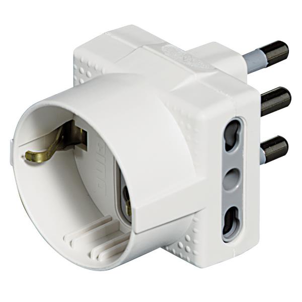 LEGRAND Adattatore TRIS - 1 presa tedesca 2 prese bipasso 10/16A bianco