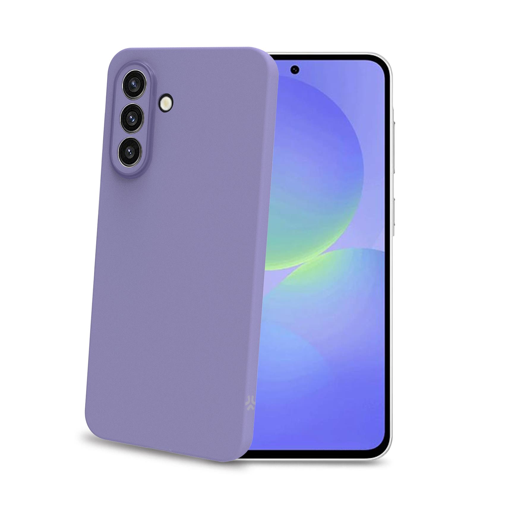 CELLY SANDCASE - Cover morbida in TPU con tasti e bordo fotocamera colore a contrasto, effetto sabbiato colore trasparente viola compatibile con Samsung Galaxy A37 5G/ A37 5G EE