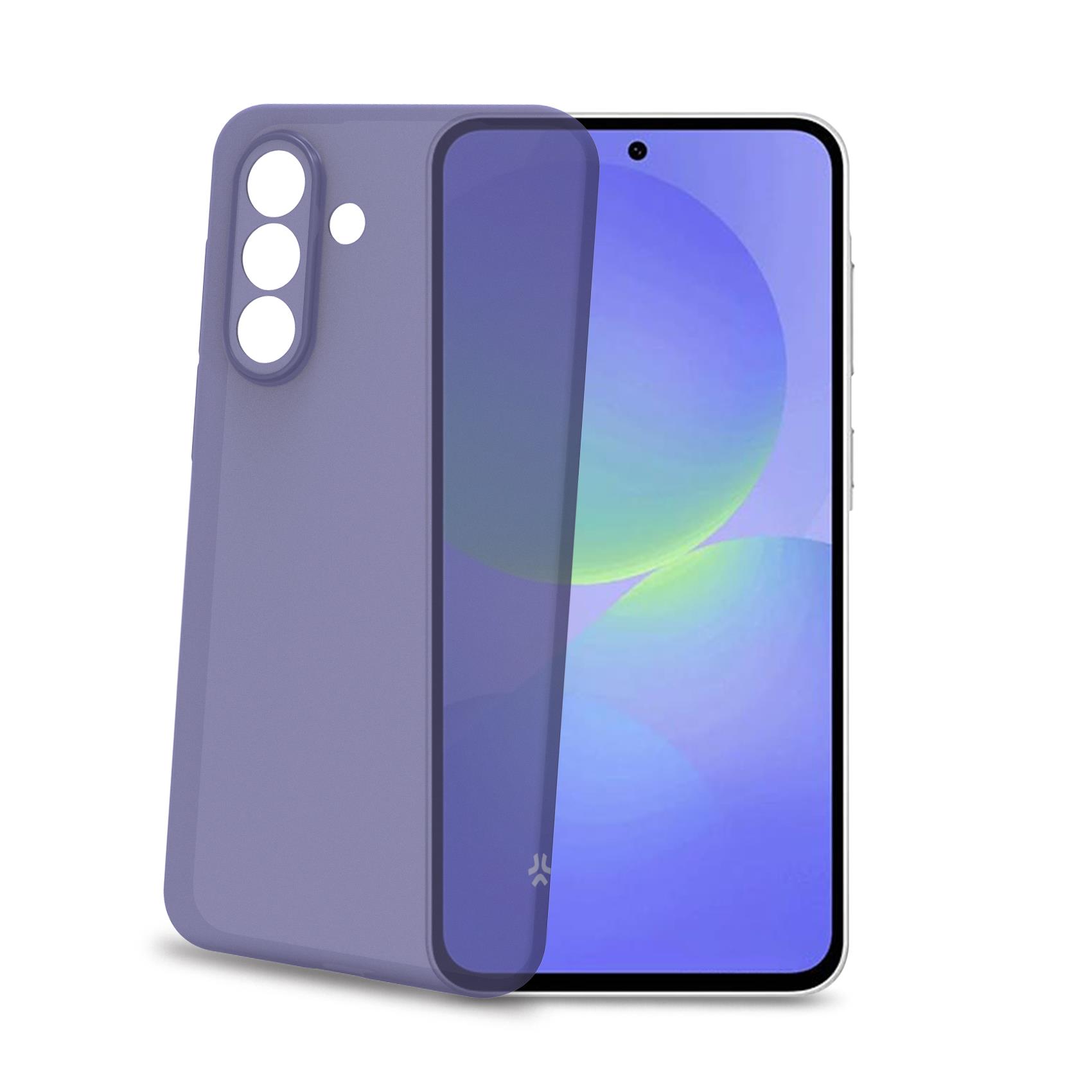 SANDCASE - Cover morbida in TPU con tasti e bordo fotocamera colore a contrasto, effetto sabbiato colore trasparente viola compatibile con Samsung Galaxy A37 5G/ A37 5G EE 6