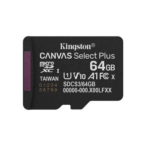 KINGSTON TECHNOLOGY MicroSDXC Canvas Select Plus Gen3 128GB con adattatore