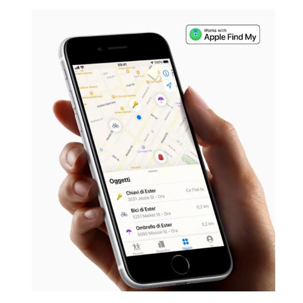 SMARTFINDER - Traccia oggetti compatibile con i dispositivi iOS, utilizza App "Dov'è" preinstallata sui device iOS, consente di localizzare oggetti, batteria litio intercambiale 4