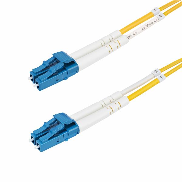 StarTech Cavo in fibra ottica duplex monomodale OS2 da LC a LC (UPC) da 1m, 9/125µm, 100G, Insensibile alla piegatura, Bassa perdita di inserzione, Cavo patch in fibra LSZH