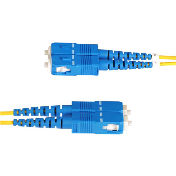 Cavo in fibra ottica duplex monomodale OS2 da LC a SC (UPC) da 2 m, 9/125µm, 100G, Insensibile alla piegatura, Bassa perdita di inserzione, Cavo patch in fibra LSZH 3