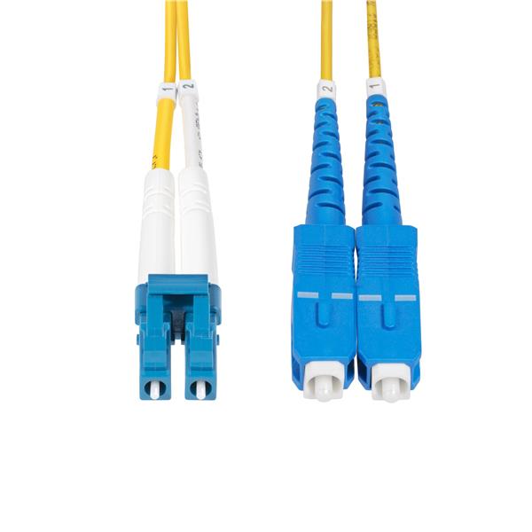Cavo in fibra ottica duplex monomodale OS2 da LC a SC (UPC) da 3m, 9/125µm, 100G, Insensibile alla piegatura, Bassa perdita di inserzione, Cavo patch in fibra LSZH 6