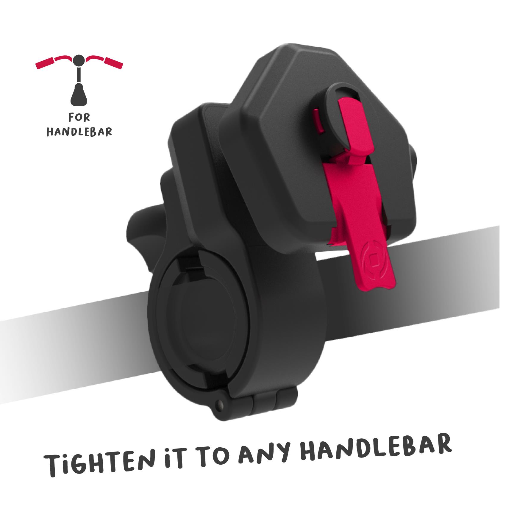 SNAPBIKE - Supporto modulare per smartphone, utilizzabile manubrio bici e ebike, sistema blocco sicuro, testina regolabile, incastro device tramite piastra dedicata in confezione 5