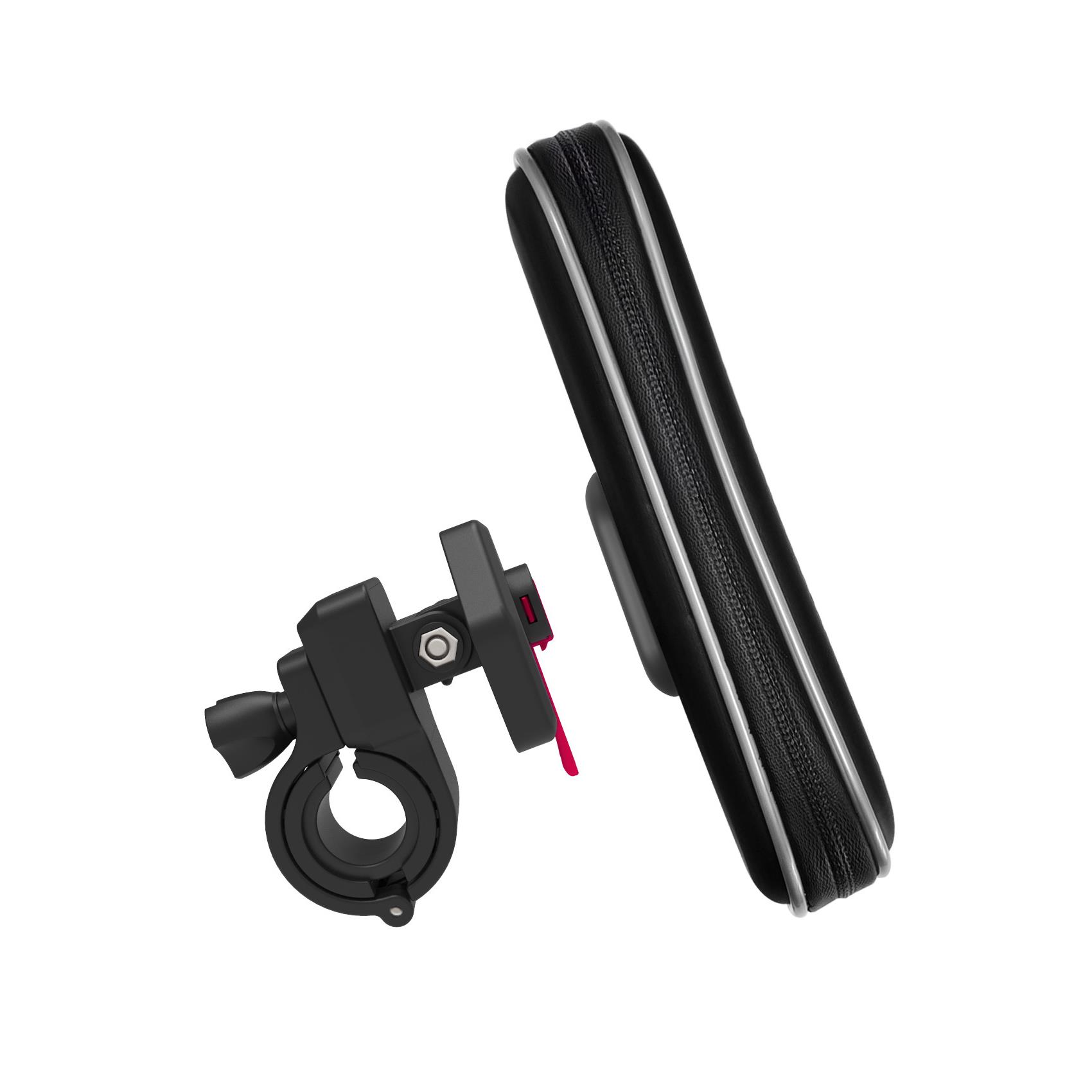 SNAPFLEX – Supporto universale per bici e ebike, sistema modulare ad incastro, utilizzo manubrio, compatibile con smartphone fino a 6.9" dimensione display, finestra per touch 3