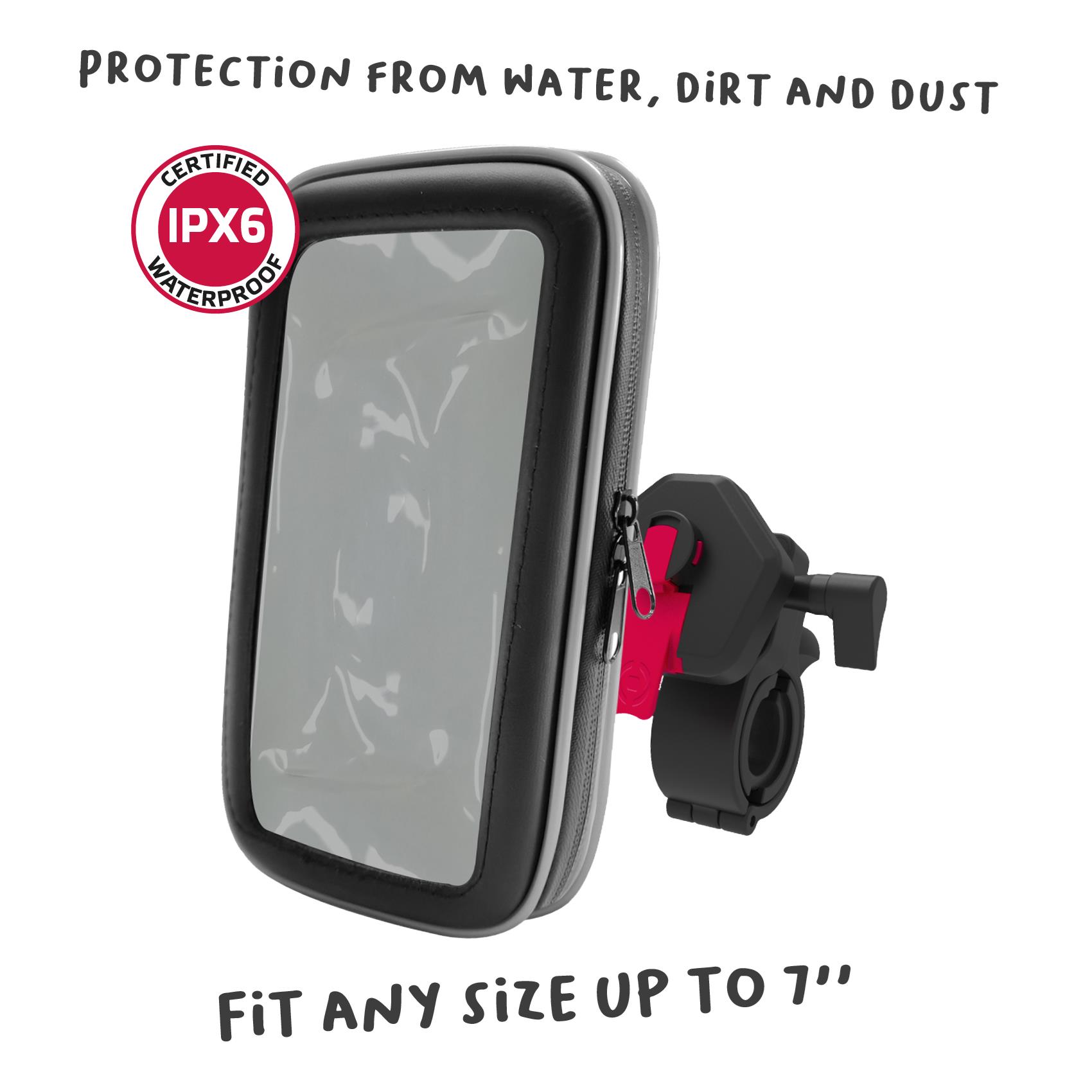 SNAPFLEX – Supporto universale per bici e ebike, sistema modulare ad incastro, utilizzo manubrio, compatibile con smartphone fino a 6.9" dimensione display, finestra per touch 8