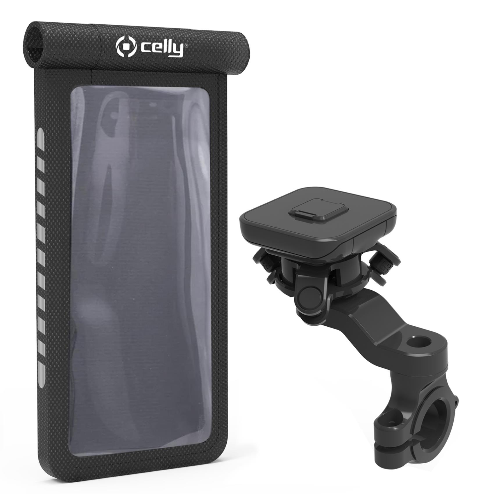 CELLY SNAPMAGFLEX – Supporto universale per smartphone, modulare con fissaggio ad incastro, compatibile con smartphone fino a 6.9" dimensione display, utilizzo manubrio bici e ebike