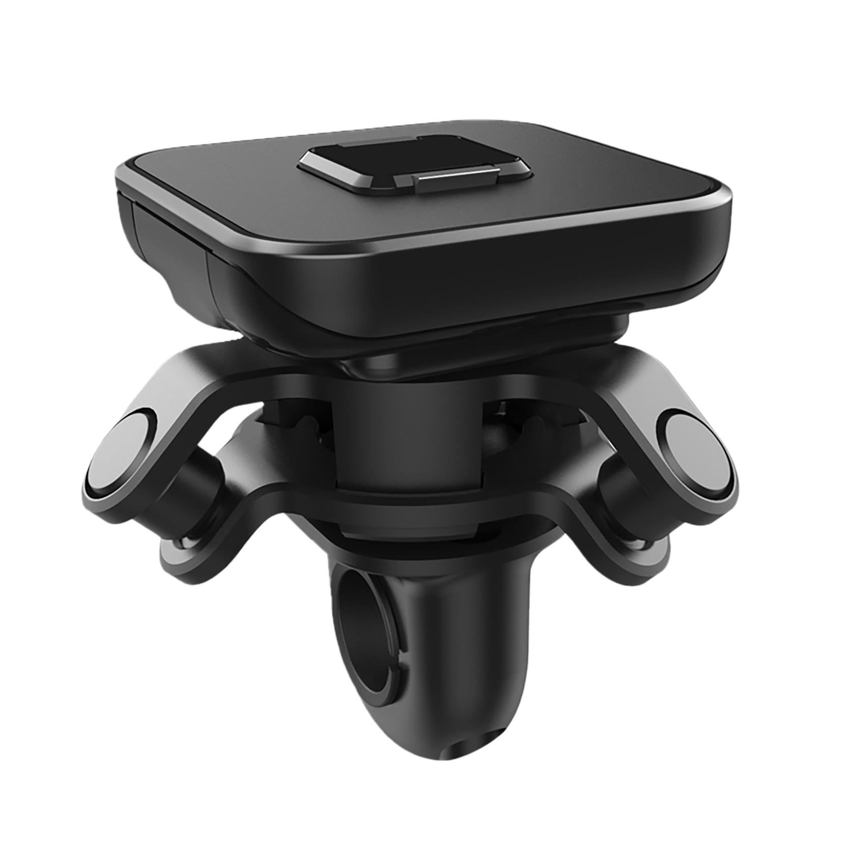 SNAPMAGMIRROR - Supporto universale per smartphone, fissaggio modulare ad incastro, aggancio allo specchietto della moto, placca universale in confezione, inclinabile fino a 360° 2