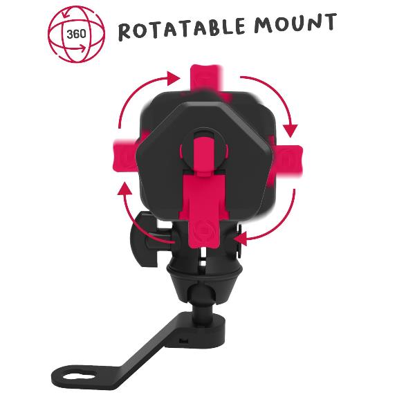 CELLY SNAPMIRROR - Supporto universale per smartphone, aggancio specchietto motocicletta, sistema modulare ad incastro, inclinazione fino a 360°, placca universale in confezione