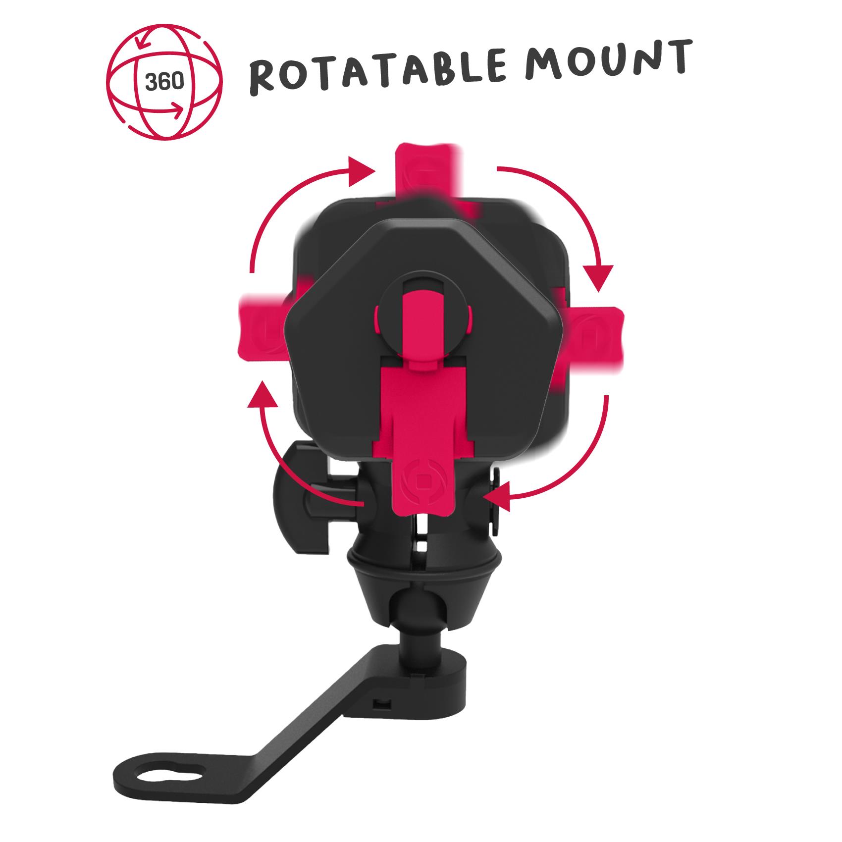 SNAPMIRROR - Supporto universale per smartphone, aggancio specchietto motocicletta, sistema modulare ad incastro, inclinazione fino a 360°, placca universale in confezione 6