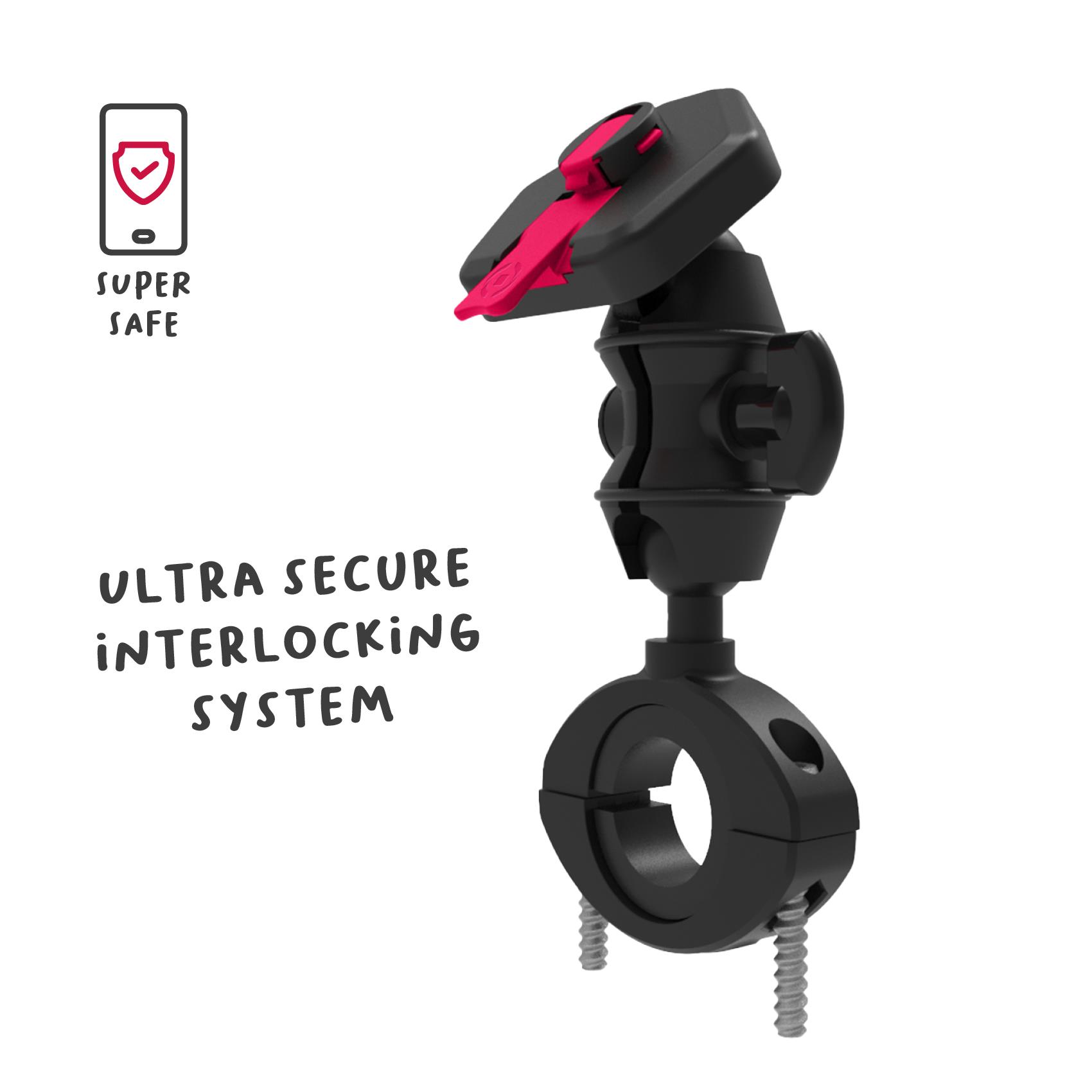 SNAPMOTORBIKE – Supporto universale per smartphone, utilizzo motocicletta, fissaggio modulare ad incastro, utilizzo manubrio, testina regolabile 360°, placca universale inclusa 13