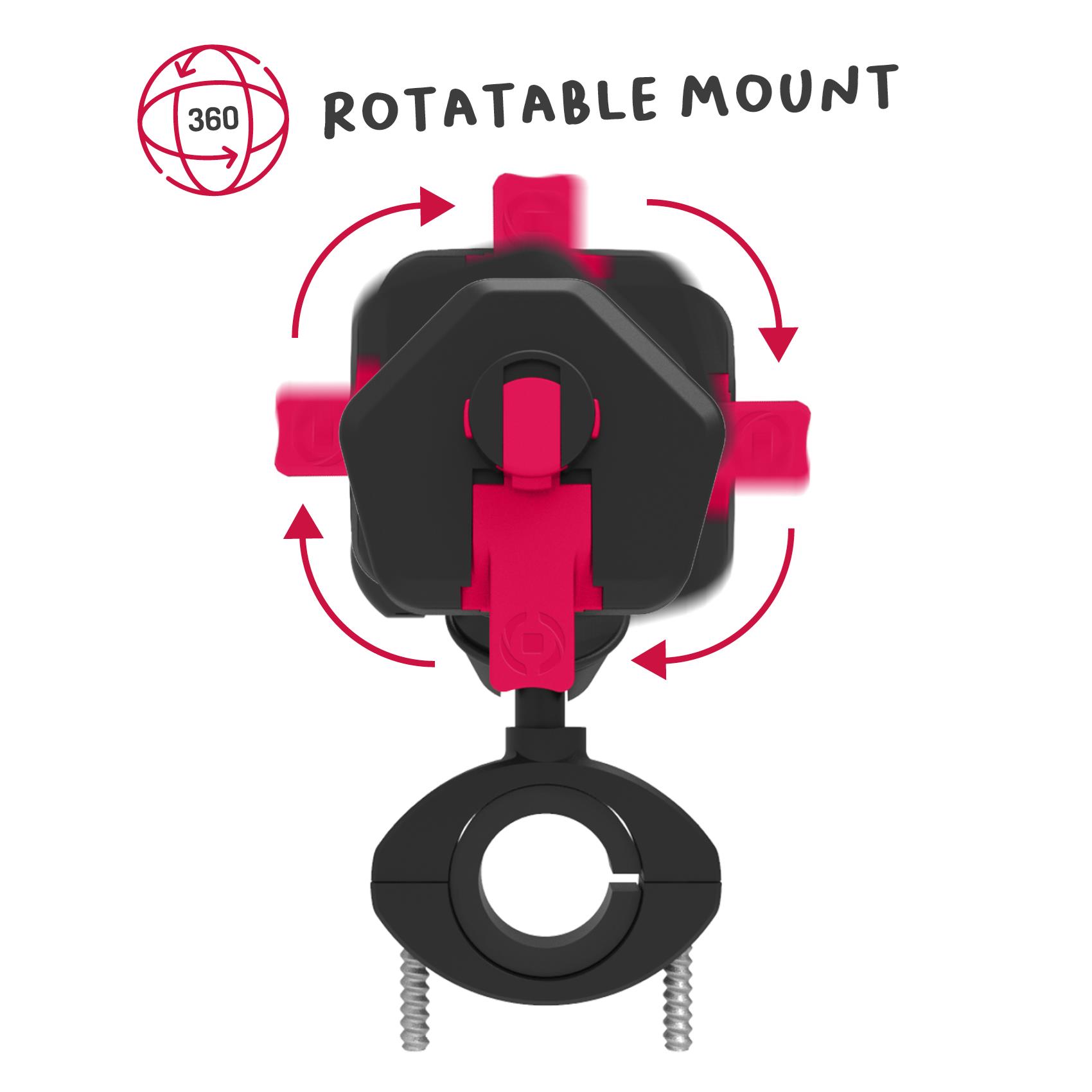 SNAPMOTORBIKE – Supporto universale per smartphone, utilizzo motocicletta, fissaggio modulare ad incastro, utilizzo manubrio, testina regolabile 360°, placca universale inclusa 4