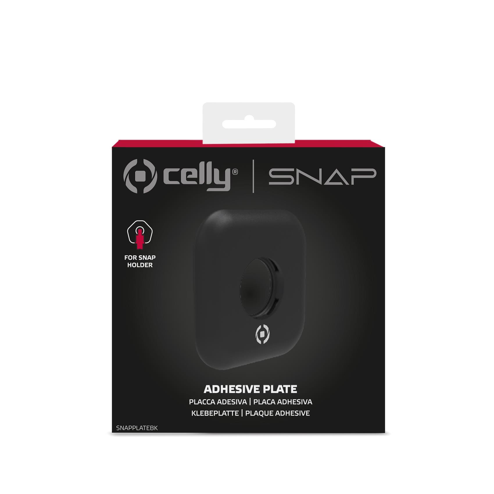 SNAPPLATE - Placca universale modulare con foro filettato per aggancio smartphone, adesivo 3M, spessore 0.4 cm, universale per smartphone, per aggancio prodotti collezione SNAP 4