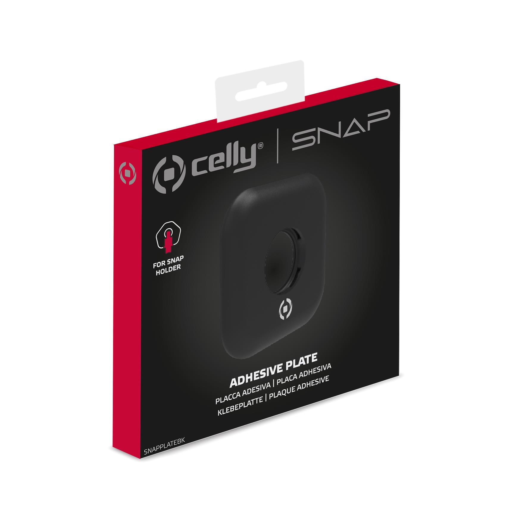 SNAPPLATE - Placca universale modulare con foro filettato per aggancio smartphone, adesivo 3M, spessore 0.4 cm, universale per smartphone, per aggancio prodotti collezione SNAP 6