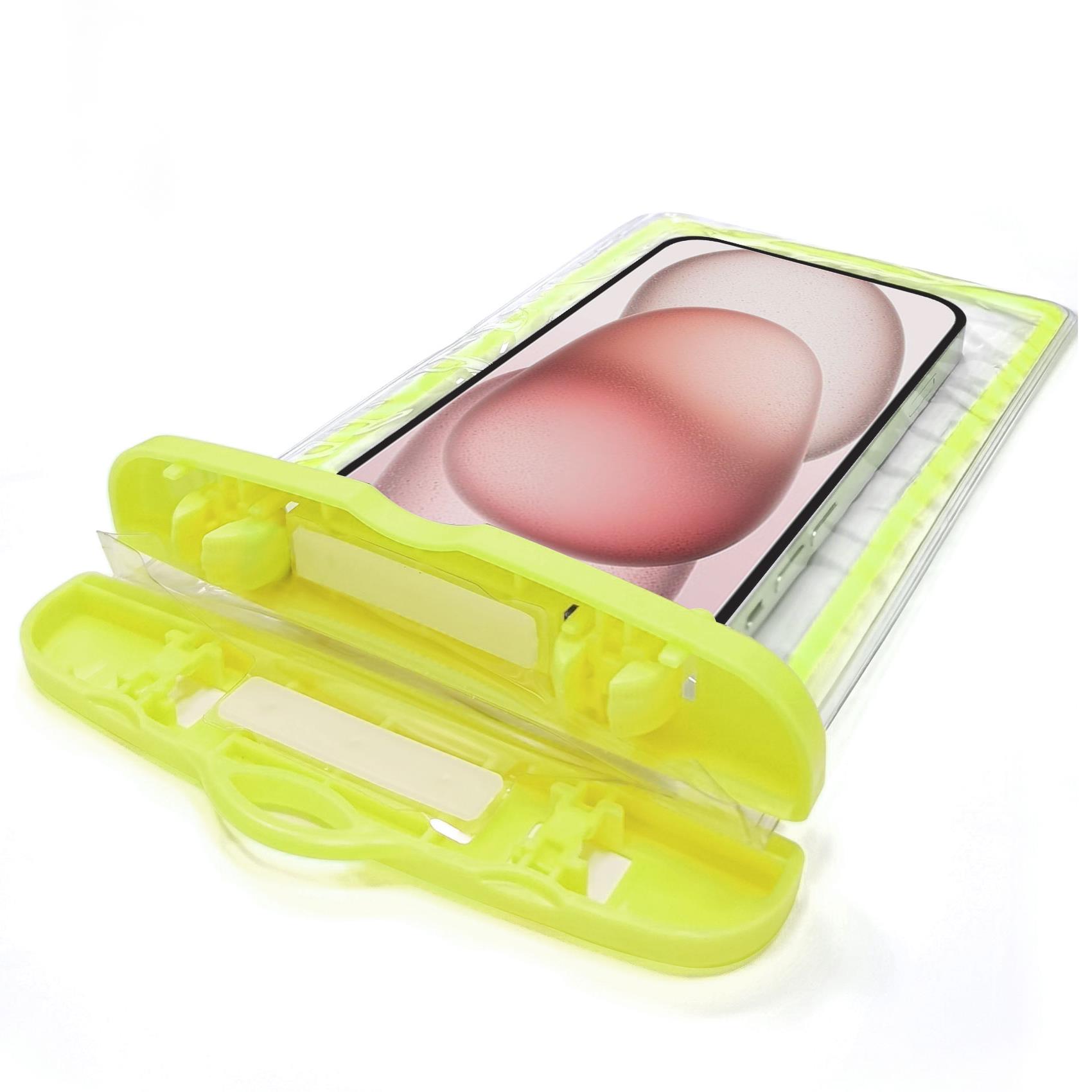 SPLASHBAG24 - Custodia impermeabile per smartphone fino a 7" dimensione display, design trasparente, chiusura ermetica, laccio a collo incluso 3