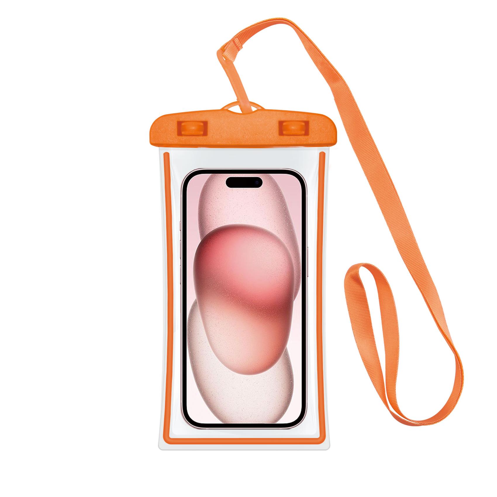 SPLASHBAG24 - Custodia impermeabile per smartphone fino a 7" dimensione display, design trasparente, chiusura ermetica, laccio a collo incluso 3