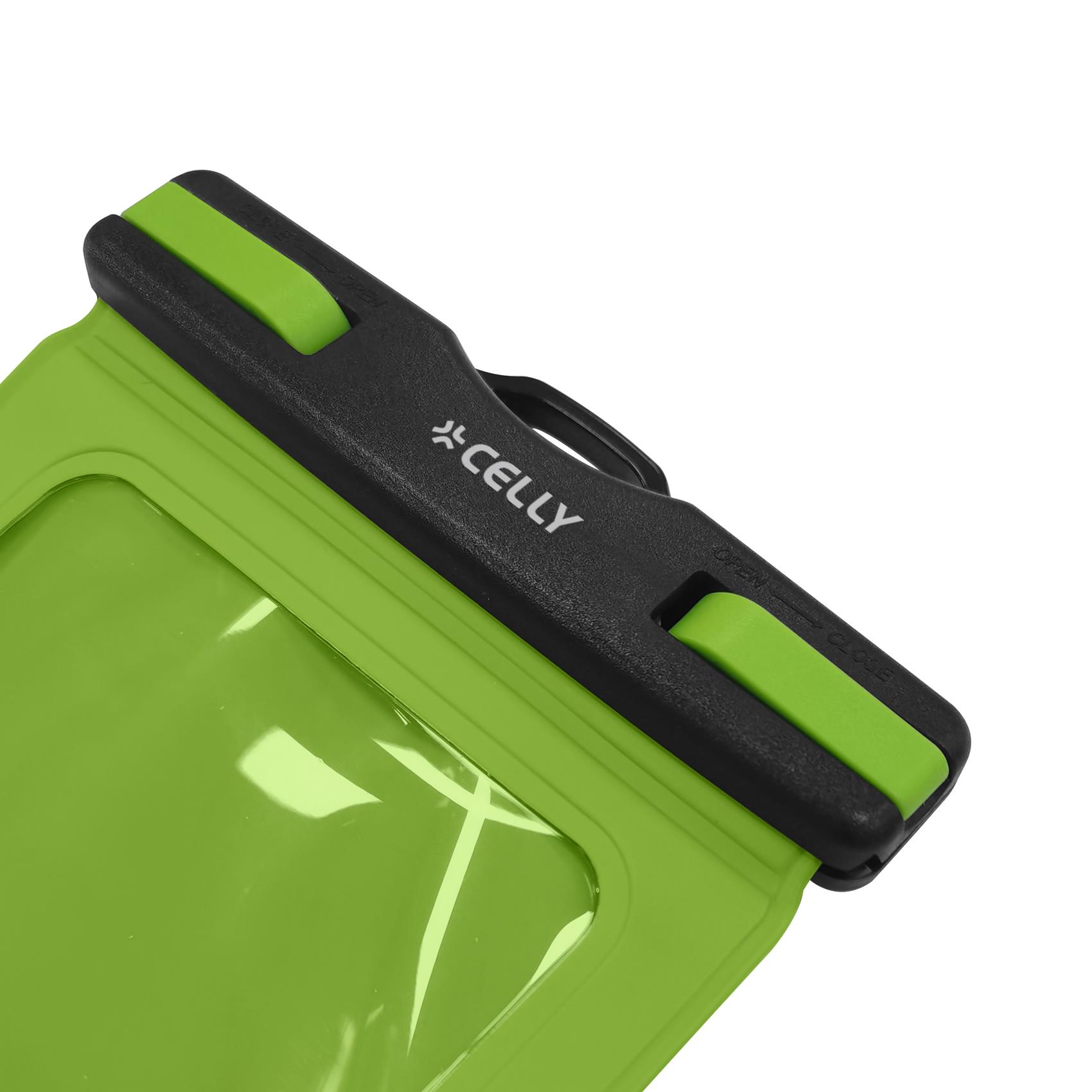SPLASHBAG25 - Custodia impermeabile per smartphone fino a 7" dimensione display, design trasparente, chiusura ermetica, laccio a collo incluso 6
