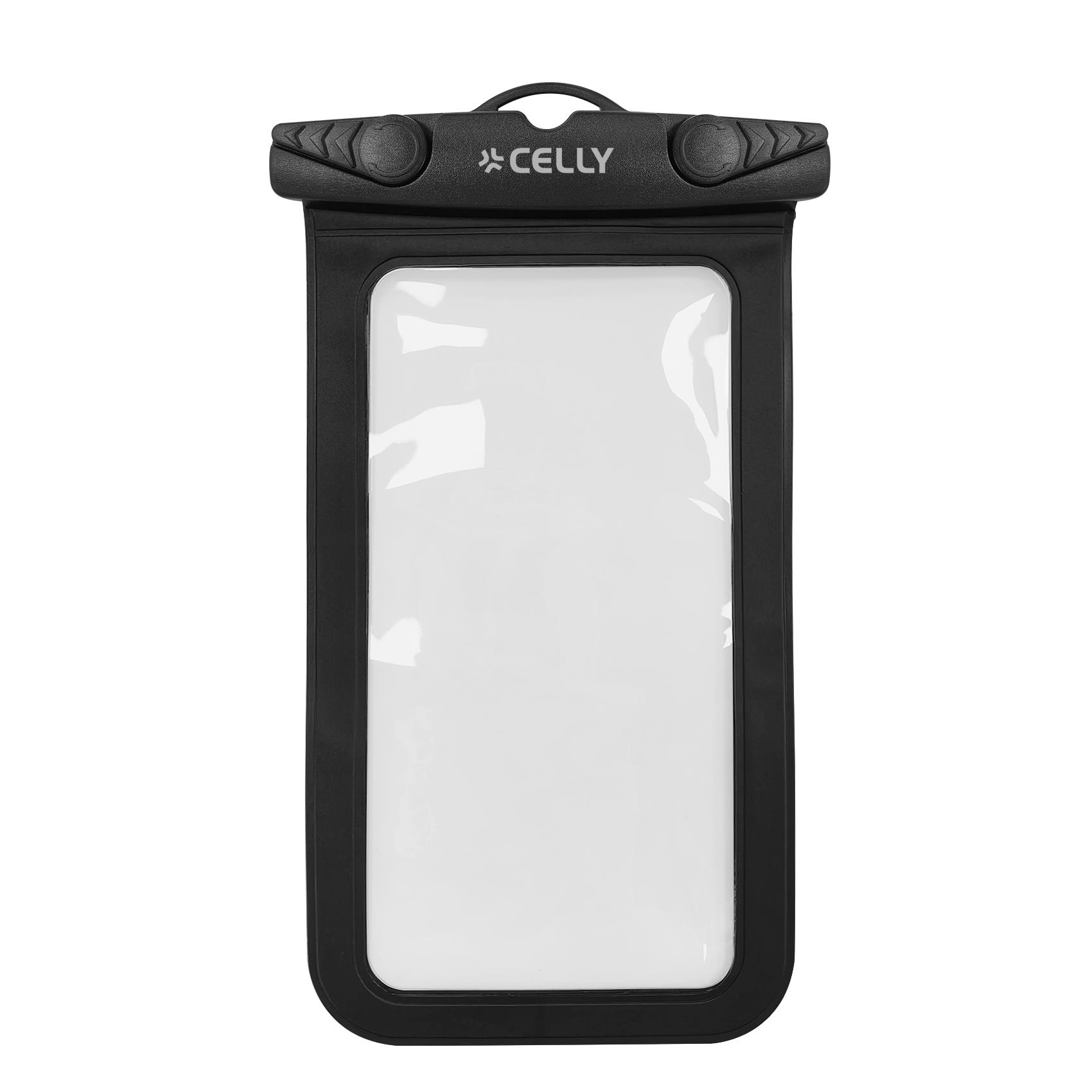 SPLASHBAG26 - Custodia impermeabile per smartphone fino a 7" dimensione display, design trasparente, chiusura ermetica, laccio a collo incluso 4