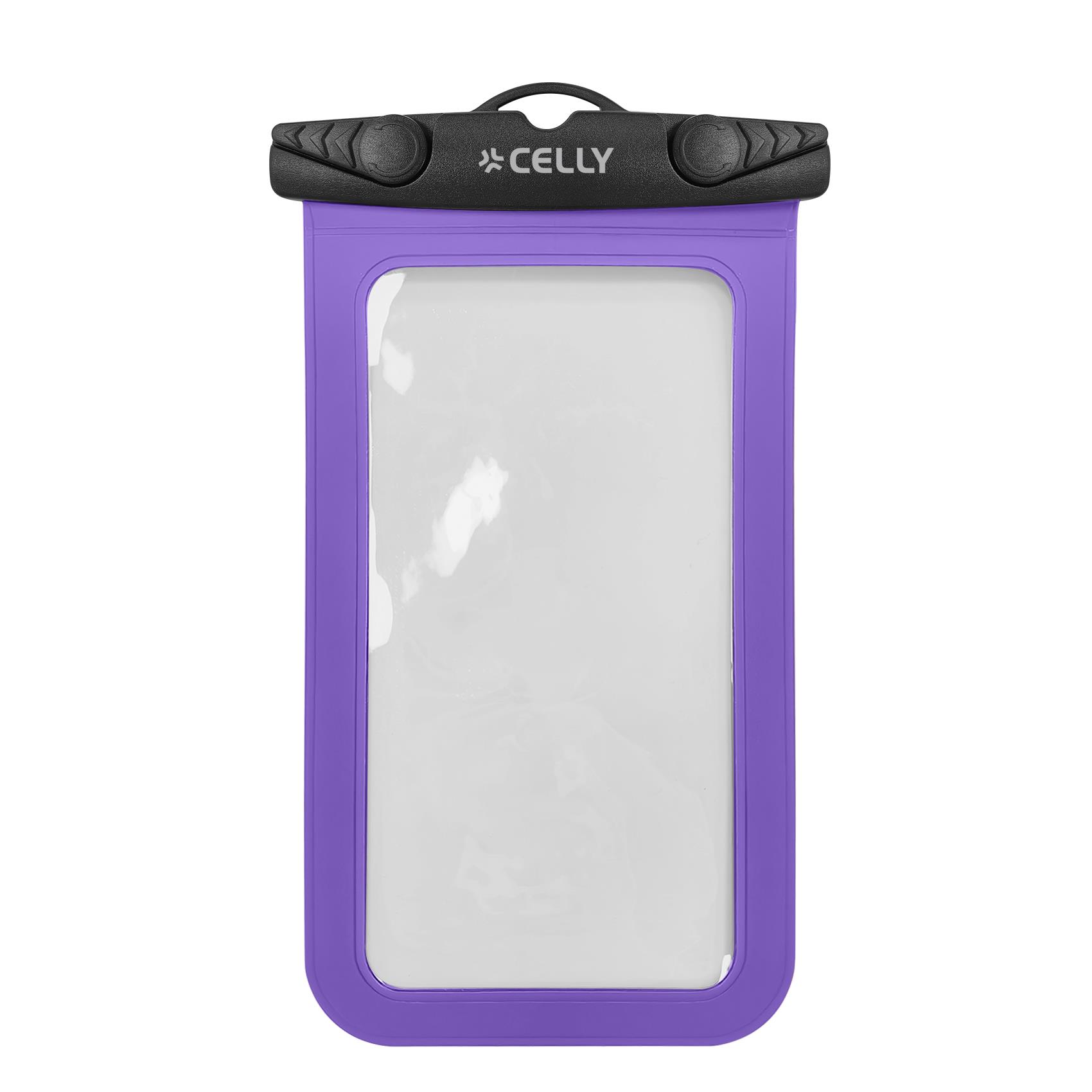 SPLASHBAG26 - Custodia impermeabile per smartphone fino a 7" dimensione display, design trasparente, chiusura ermetica, laccio a collo incluso 3