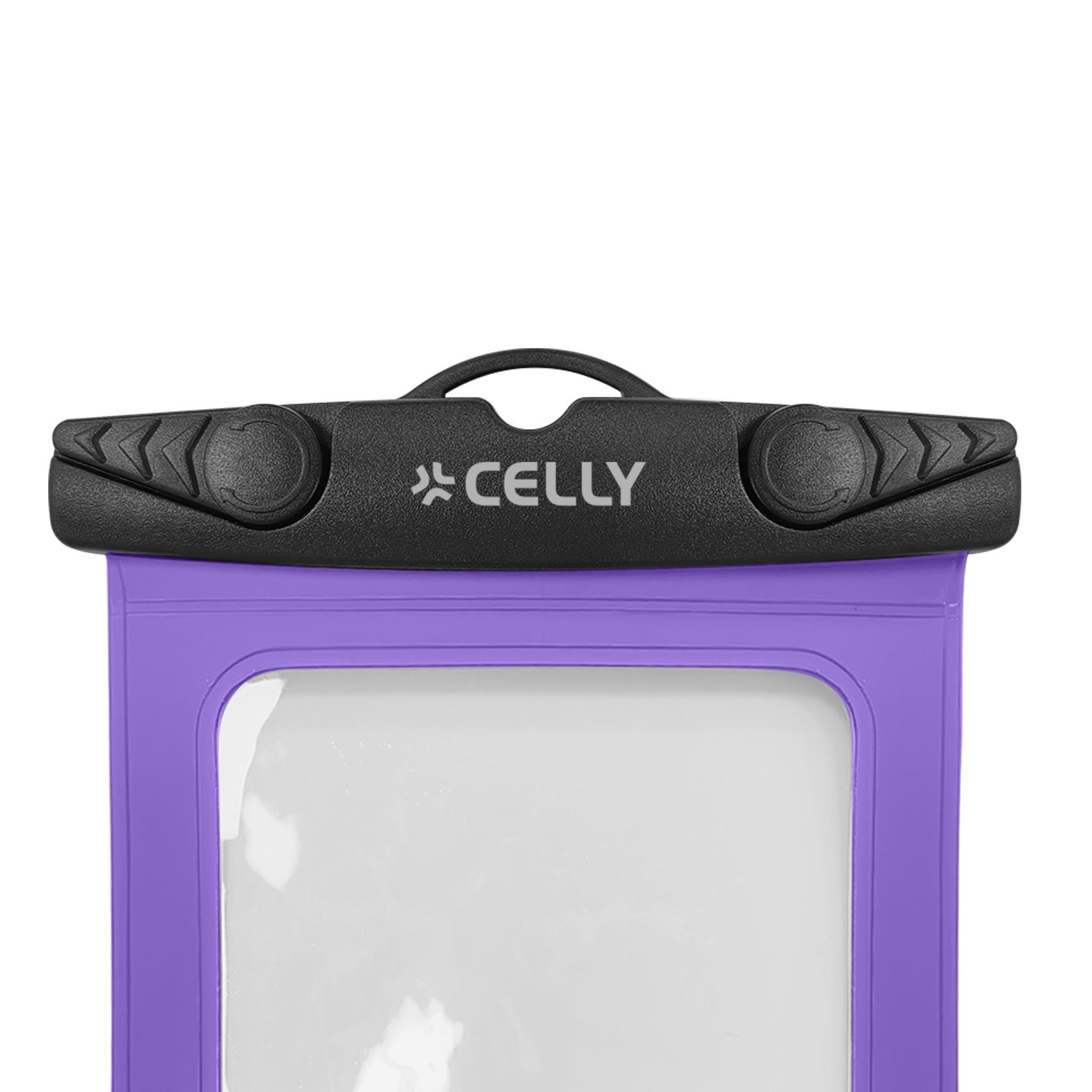 SPLASHBAG26 - Custodia impermeabile per smartphone fino a 7" dimensione display, design trasparente, chiusura ermetica, laccio a collo incluso 4