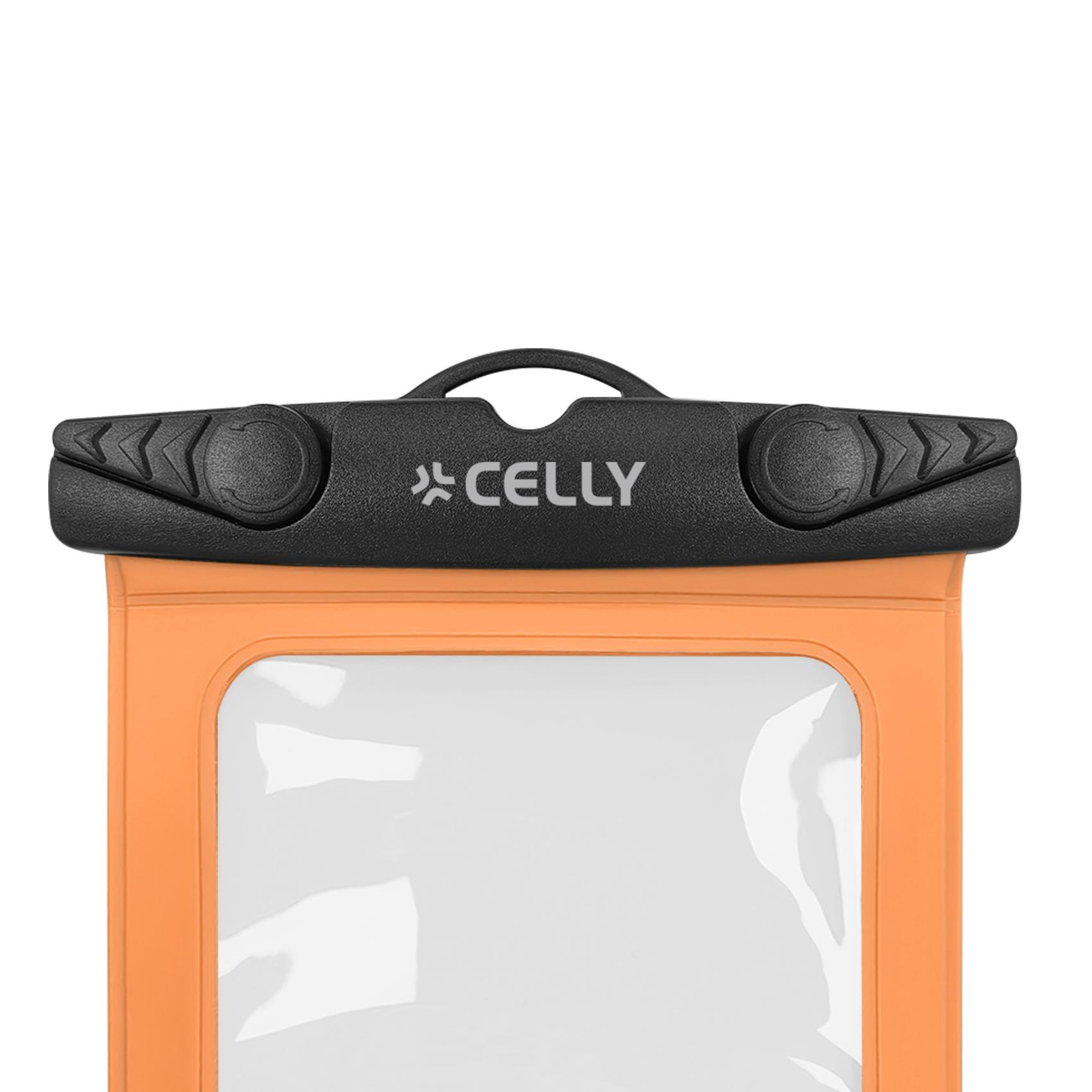 SPLASHBAG26 - Custodia impermeabile per smartphone fino a 7" dimensione display, design trasparente, chiusura ermetica, laccio a collo incluso 2