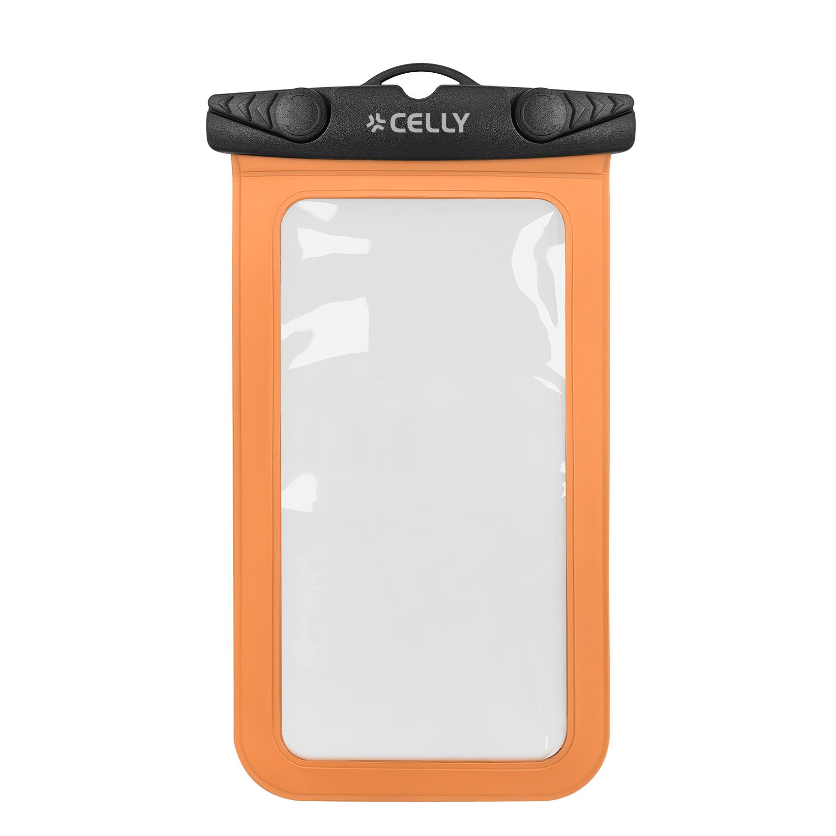 SPLASHBAG26 - Custodia impermeabile per smartphone fino a 7" dimensione display, design trasparente, chiusura ermetica, laccio a collo incluso 3
