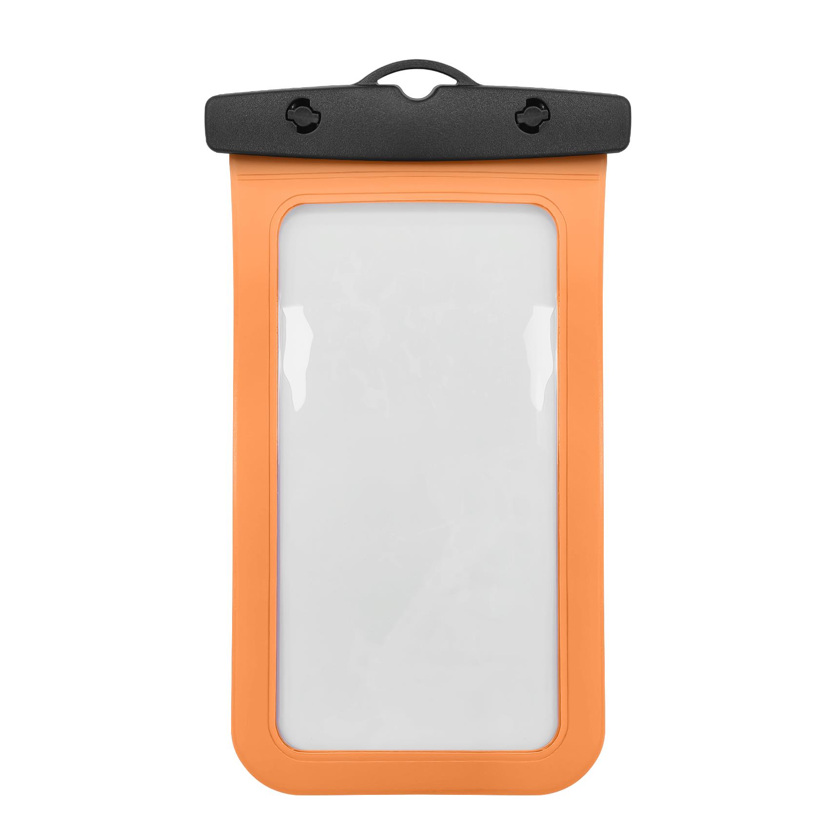 SPLASHBAG26 - Custodia impermeabile per smartphone fino a 7" dimensione display, design trasparente, chiusura ermetica, laccio a collo incluso 4
