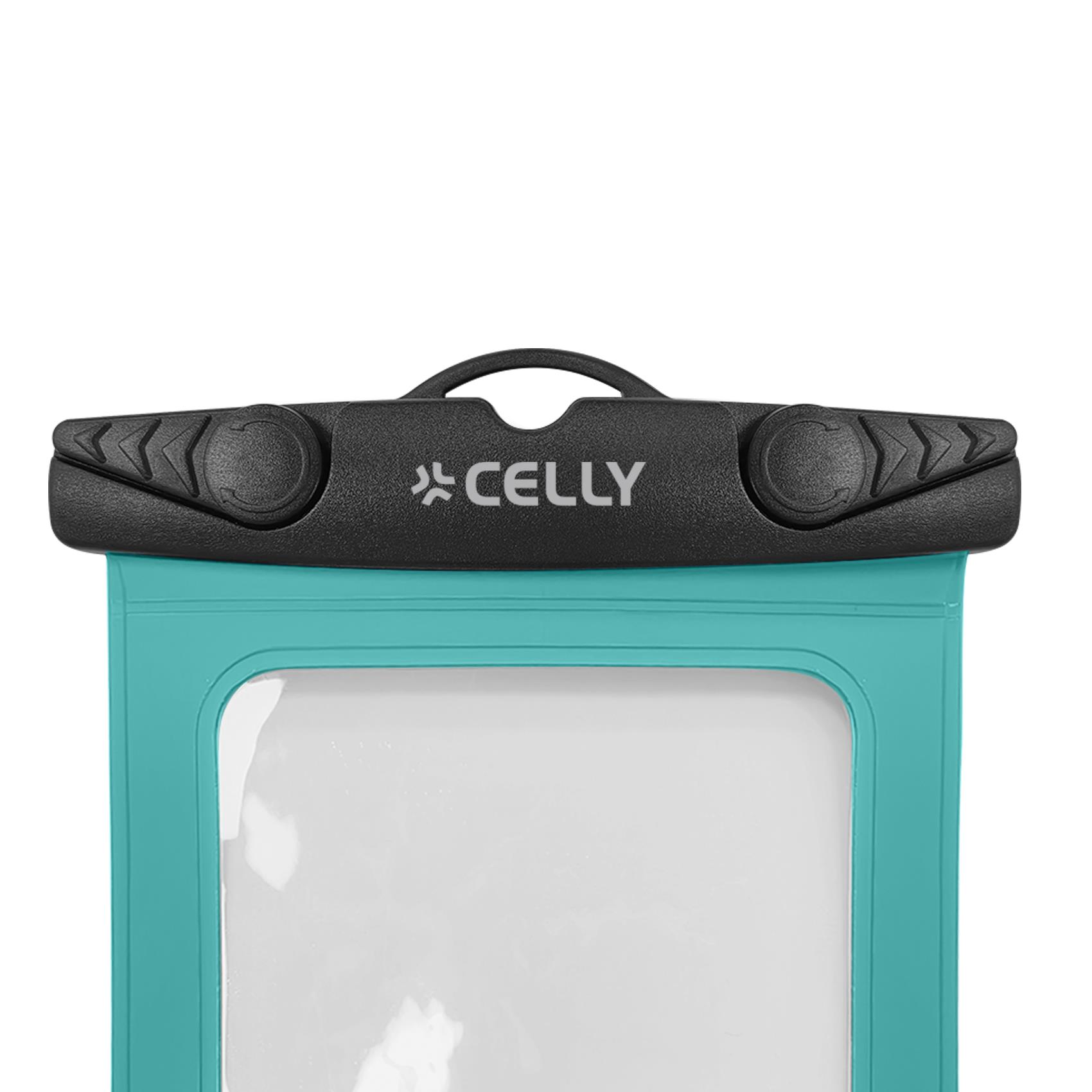 SPLASHBAG26 - Custodia impermeabile per smartphone fino a 7" dimensione display, design trasparente, chiusura ermetica, laccio a collo incluso 2