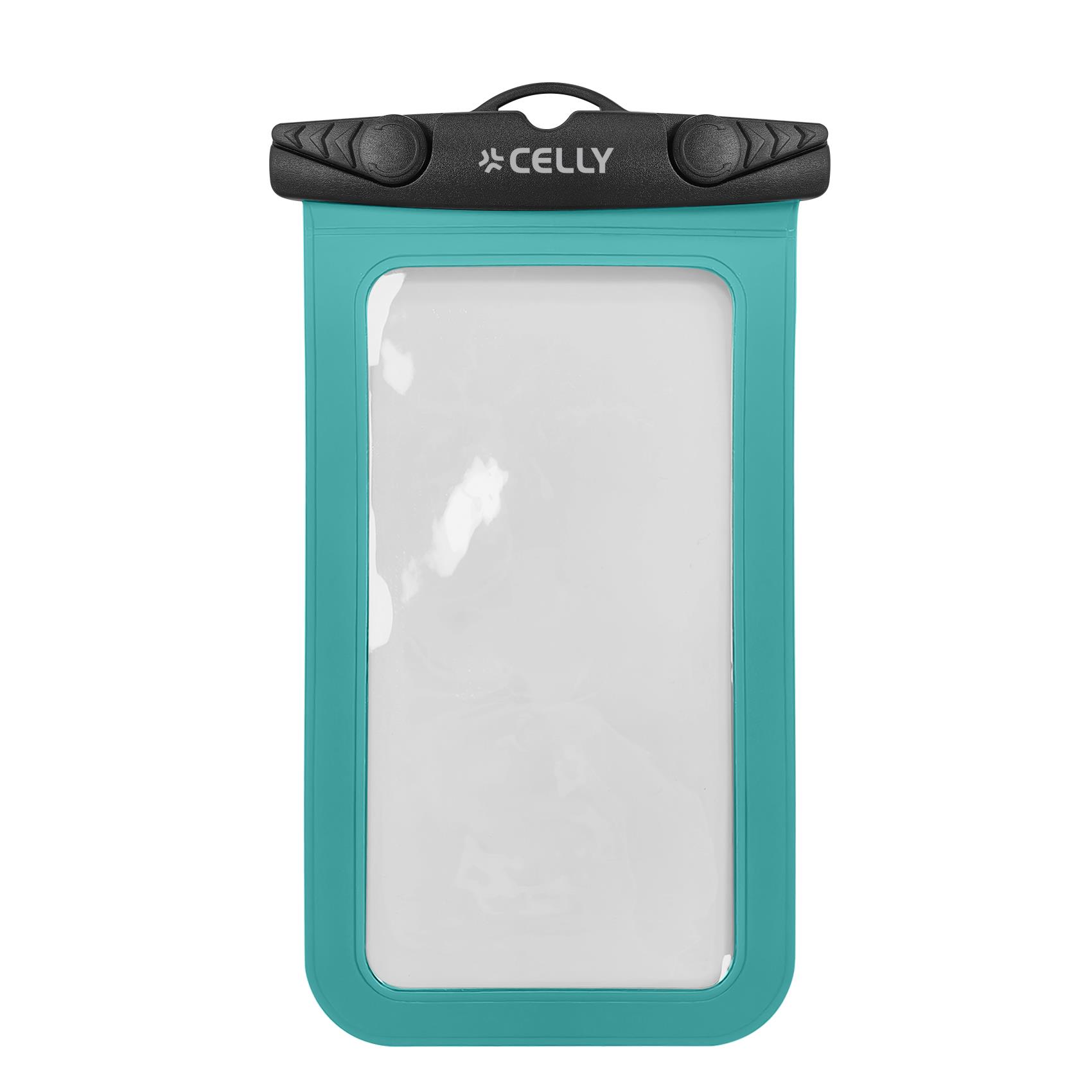SPLASHBAG26 - Custodia impermeabile per smartphone fino a 7" dimensione display, design trasparente, chiusura ermetica, laccio a collo incluso 3