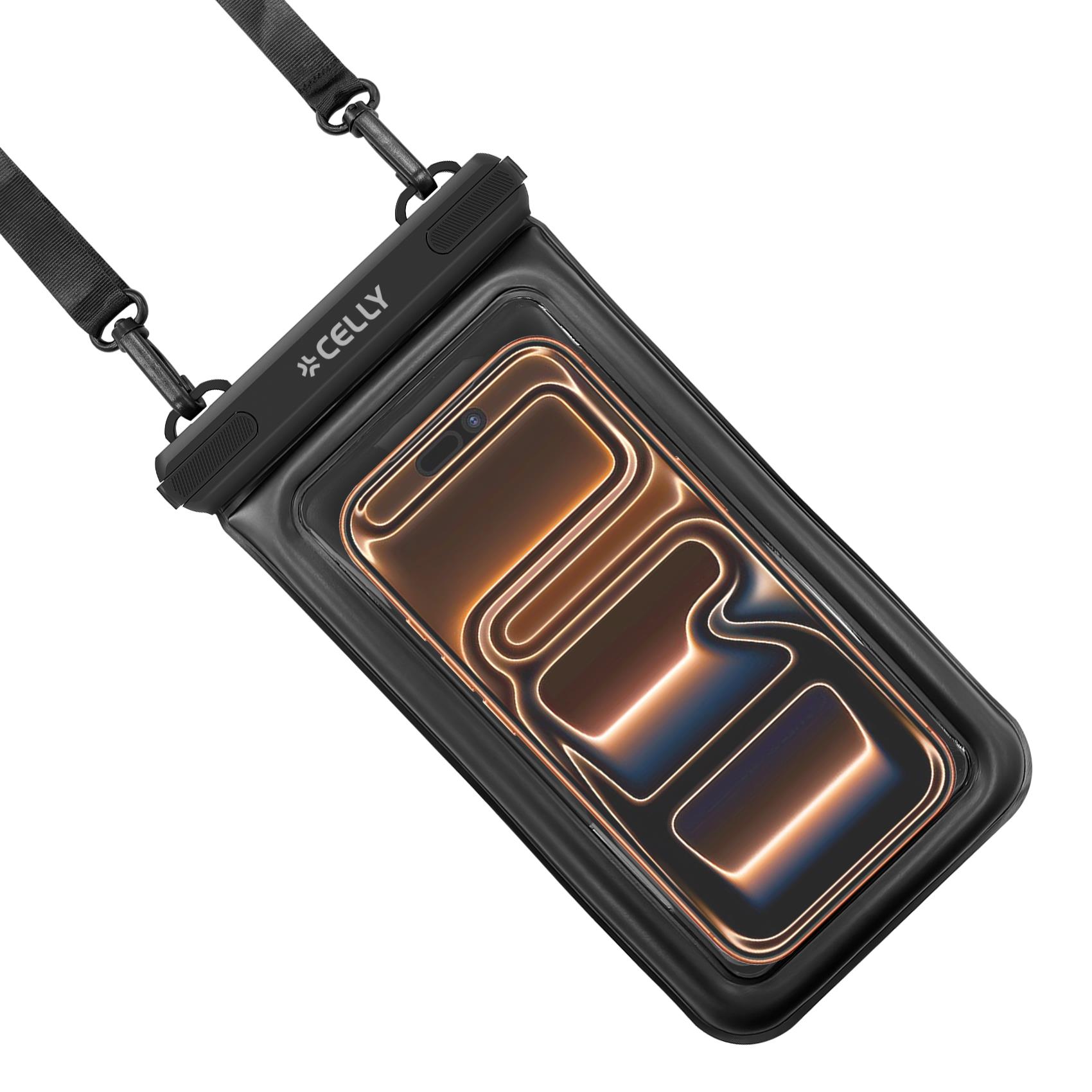 SPLASHBAGFL - Custodia impermeabile galleggiante per smartphone fino a 6.9", design trasparente, chiusura ermetica, laccio da collo integrato 5