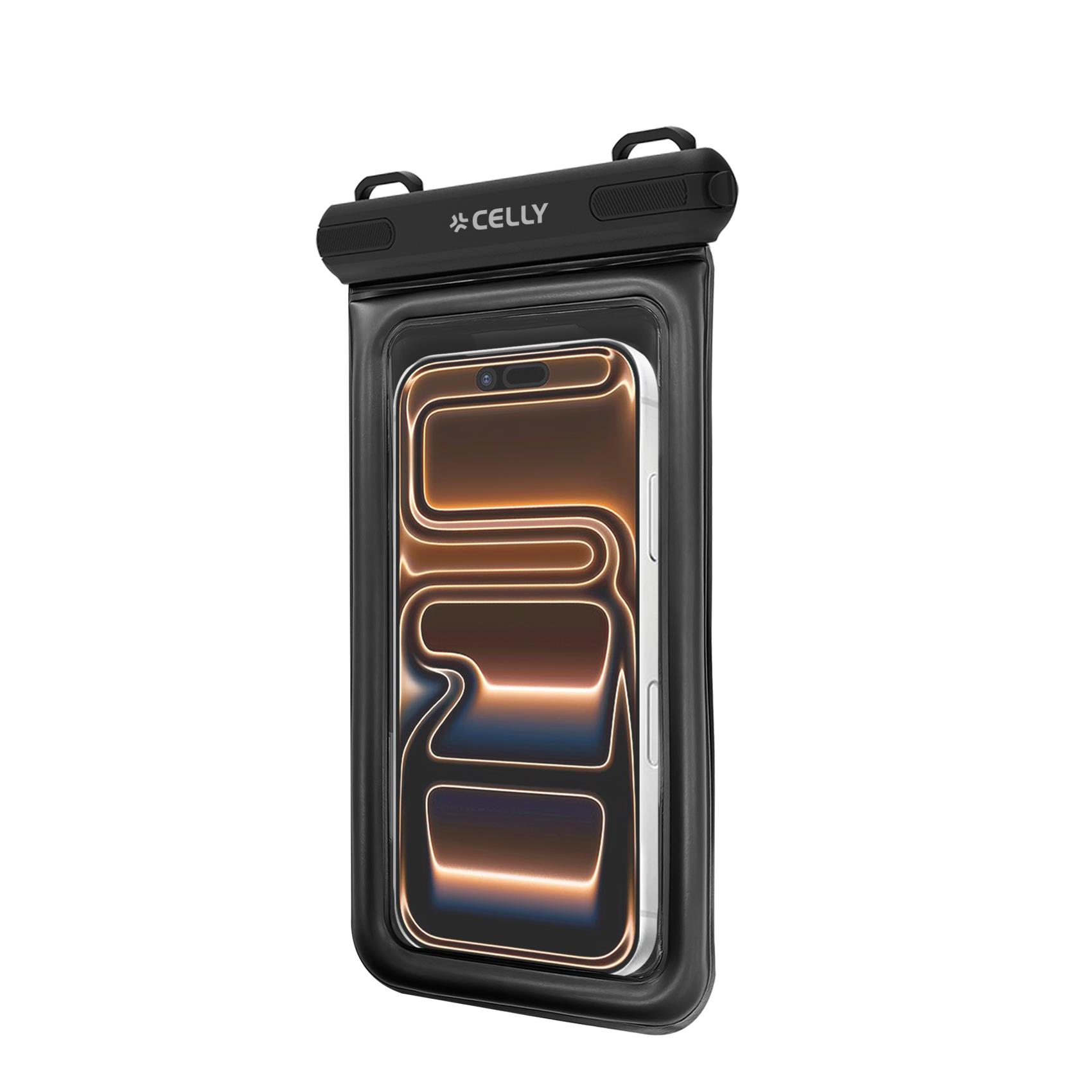 SPLASHBAGFL - Custodia impermeabile galleggiante per smartphone fino a 6.9", design trasparente, chiusura ermetica, laccio da collo integrato 7