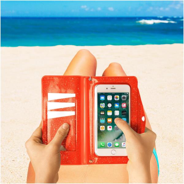 SPLASHWALLET - Custodia impermeabile compatibile con smartphone fino a 6.2" dimensione display, massima protezione da sabbia, creme, polvere e spruzzi d'acqua, certificazione IPX4 4